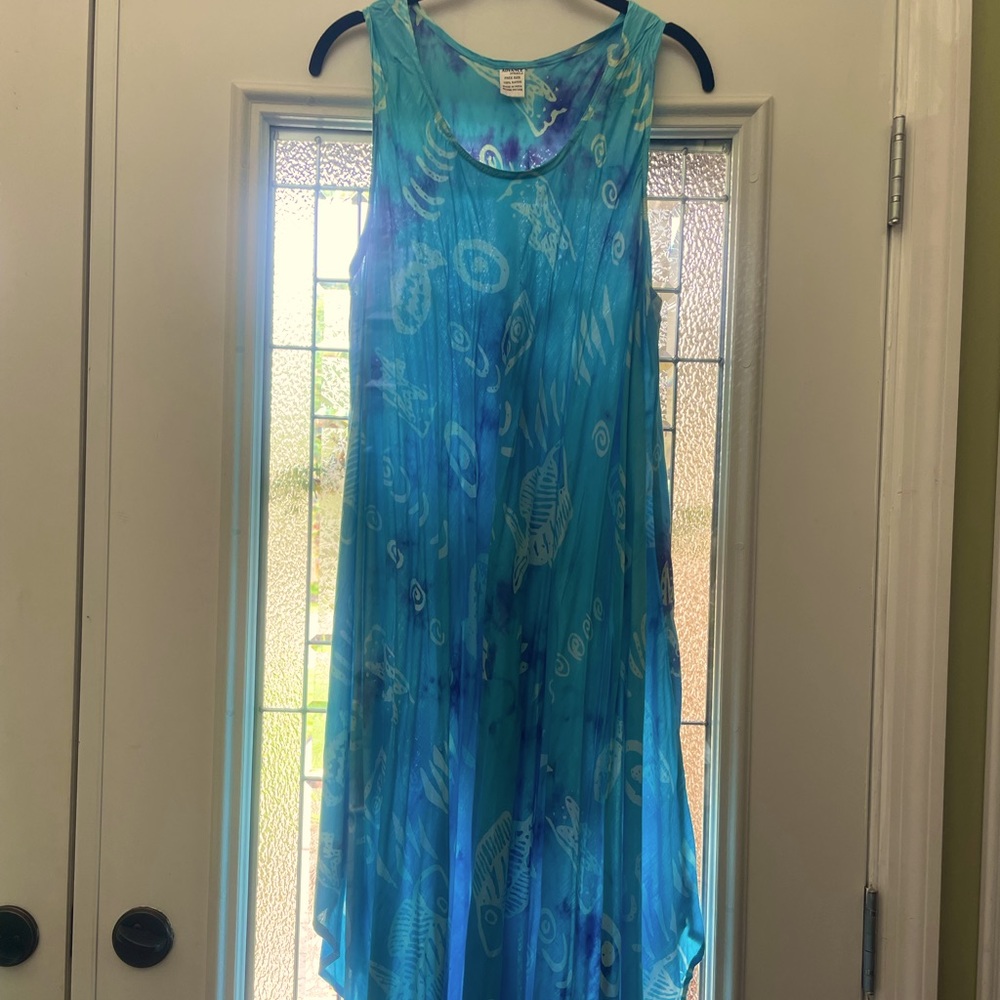 Super Light & Comfortable Gossamer like High Low Sleeveless Dress/Coverup One SZ